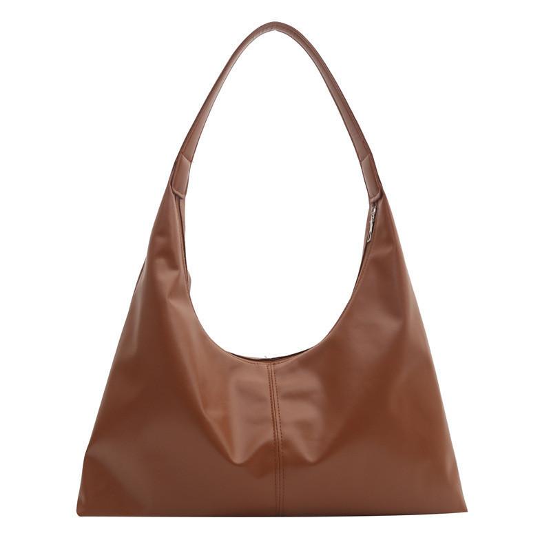 Fashionable Retro Pu Shoulder Bag Stylish Winter Commuter Tote Large Capacity