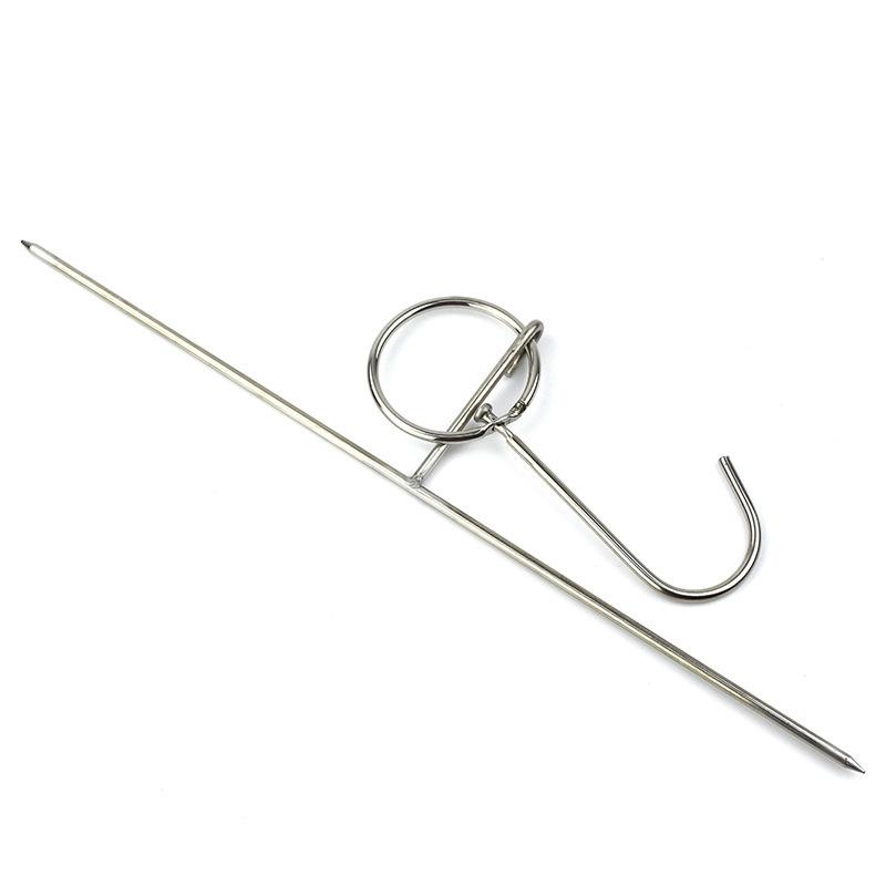 Stainless Steel Roast Meat Hook with Hanging Ring and Pipa Fork
