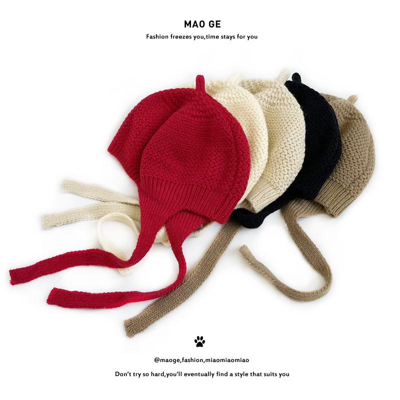 Cat Brother Autumn Winter Children's Cute Braids Beret - Sweet, Stylish Knit Wool Hat for Girls