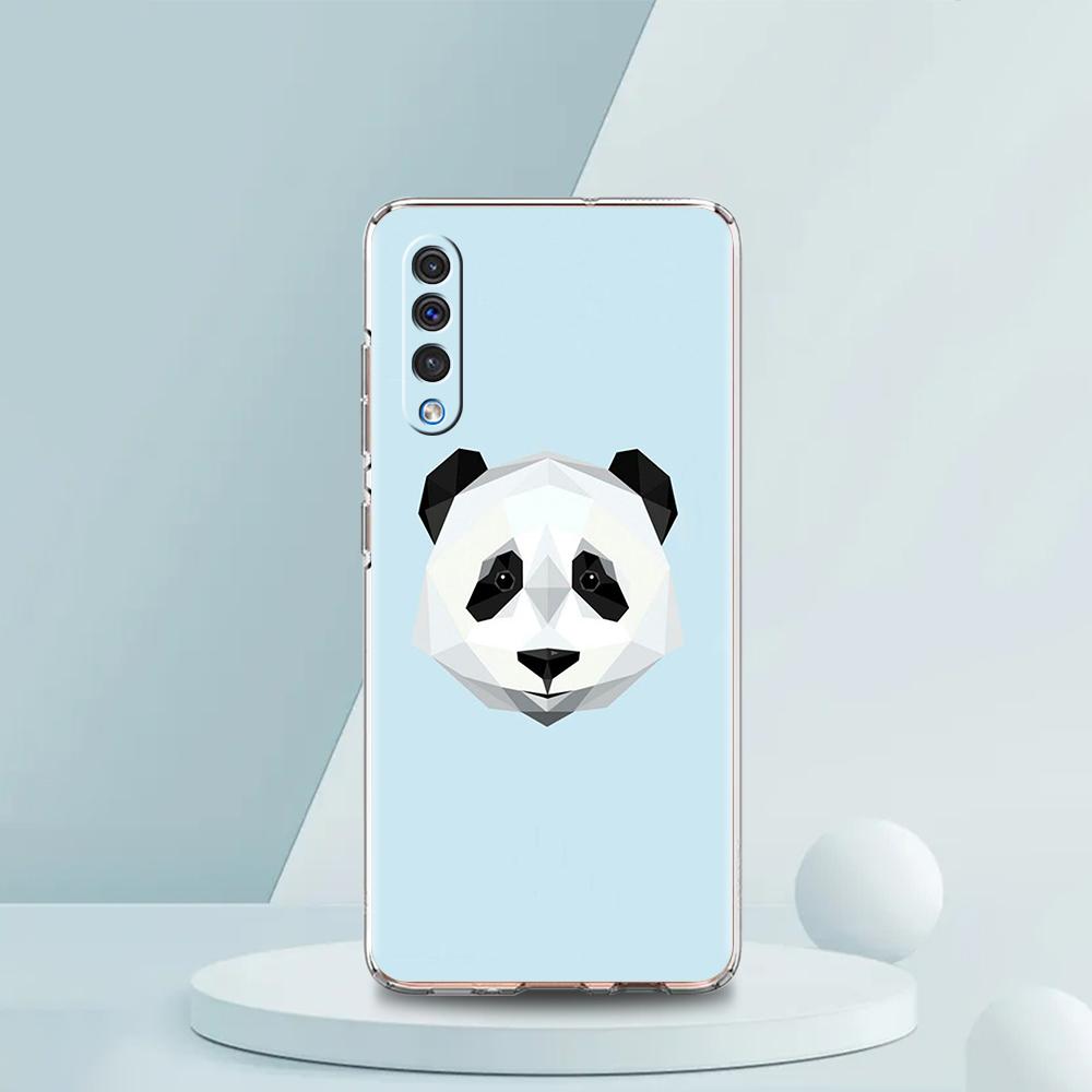 Cute Animal Panda Luxury Transparent Phone Case for Samsung Galaxy A12 A02 A03S A50 A70 A40 A10 A20 A30 Cover Silicone Shell Bag