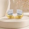 Stylish Gold and Silver Wing Earrings: Stainless Steel High-End Design