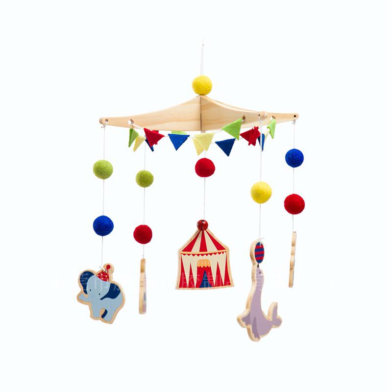 

«Деревянный детский мобиль «Цирк животных» — успокаивающий подвесной колокольчик для новорожденных»