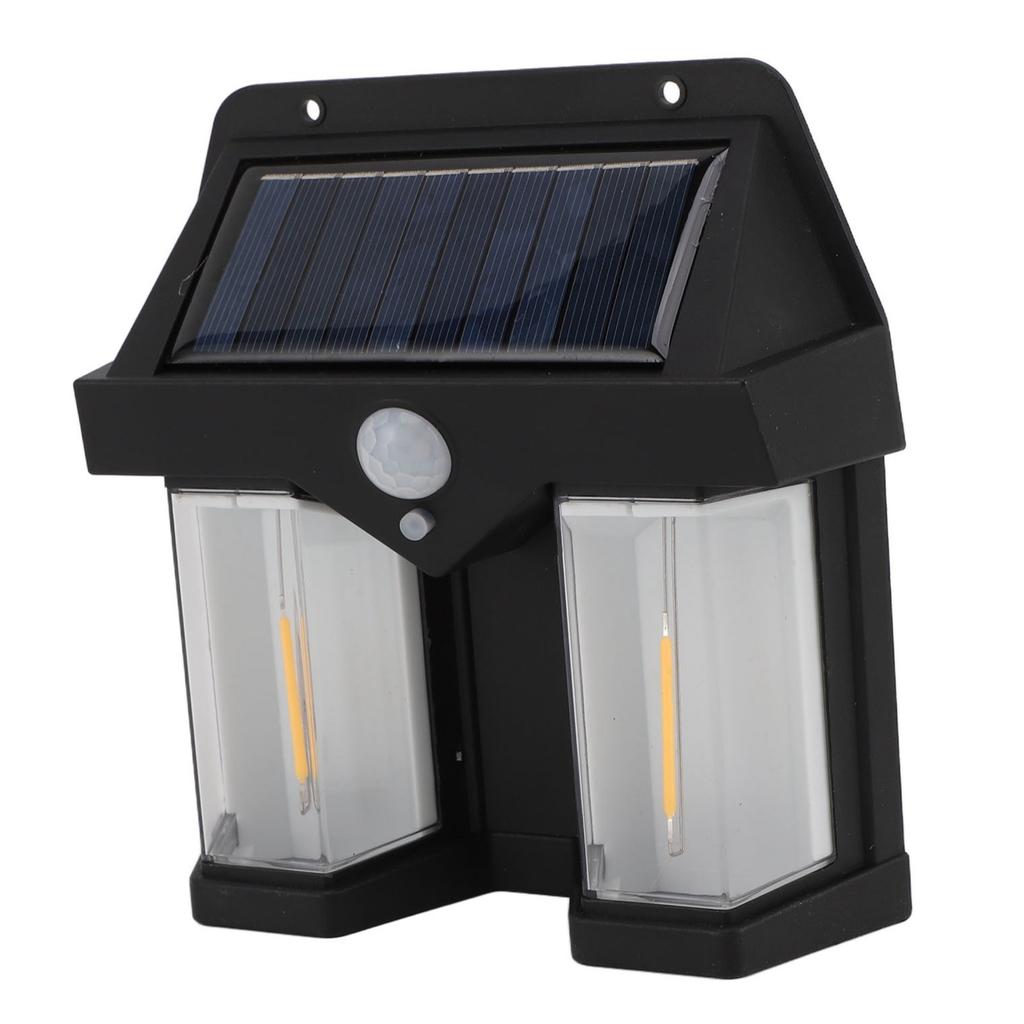 Outdoor Wall Lamp Square 2 Lamps Motion Sensing 3 Modes Solar Powered Waterproof Wall Mounted