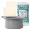 Moend Waxing Silicone Shield Bucket + Hard Wax Aloe 200g + Spatula S X 5p + L X 30p Set 1 Pcs