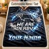 Flannel BlanketDerby County Custom Name Text Personalized Soft Warm Throw Blanket Home Decor Gift
