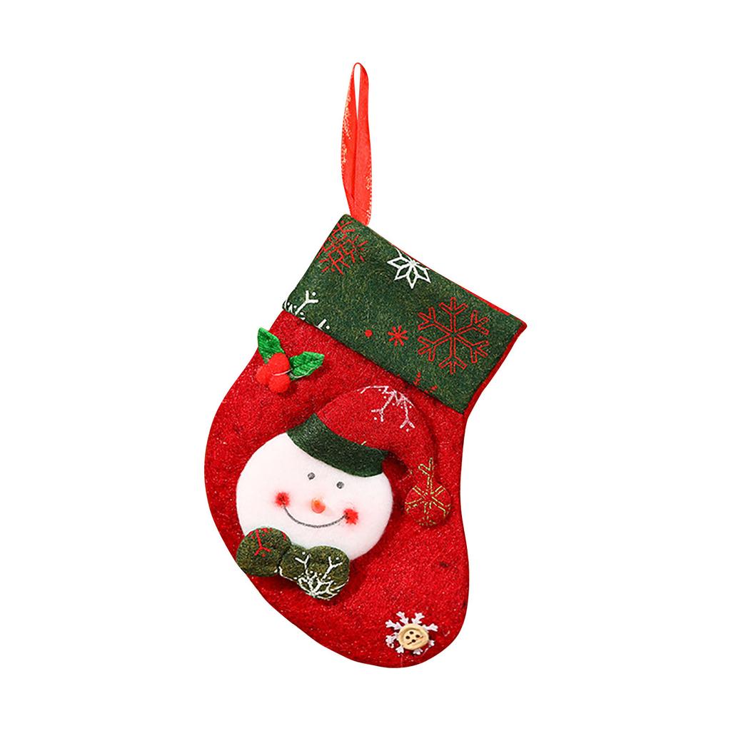 Retro Christmas Socks Gift Bag Christmas Candy Bag Stereo Gift Socks