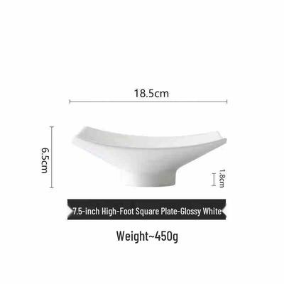ZISIZ Ceramic High-Footed Square Plate