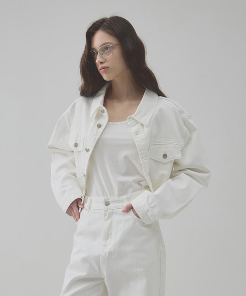 GNOHNOEY Essential White Denim Jacket