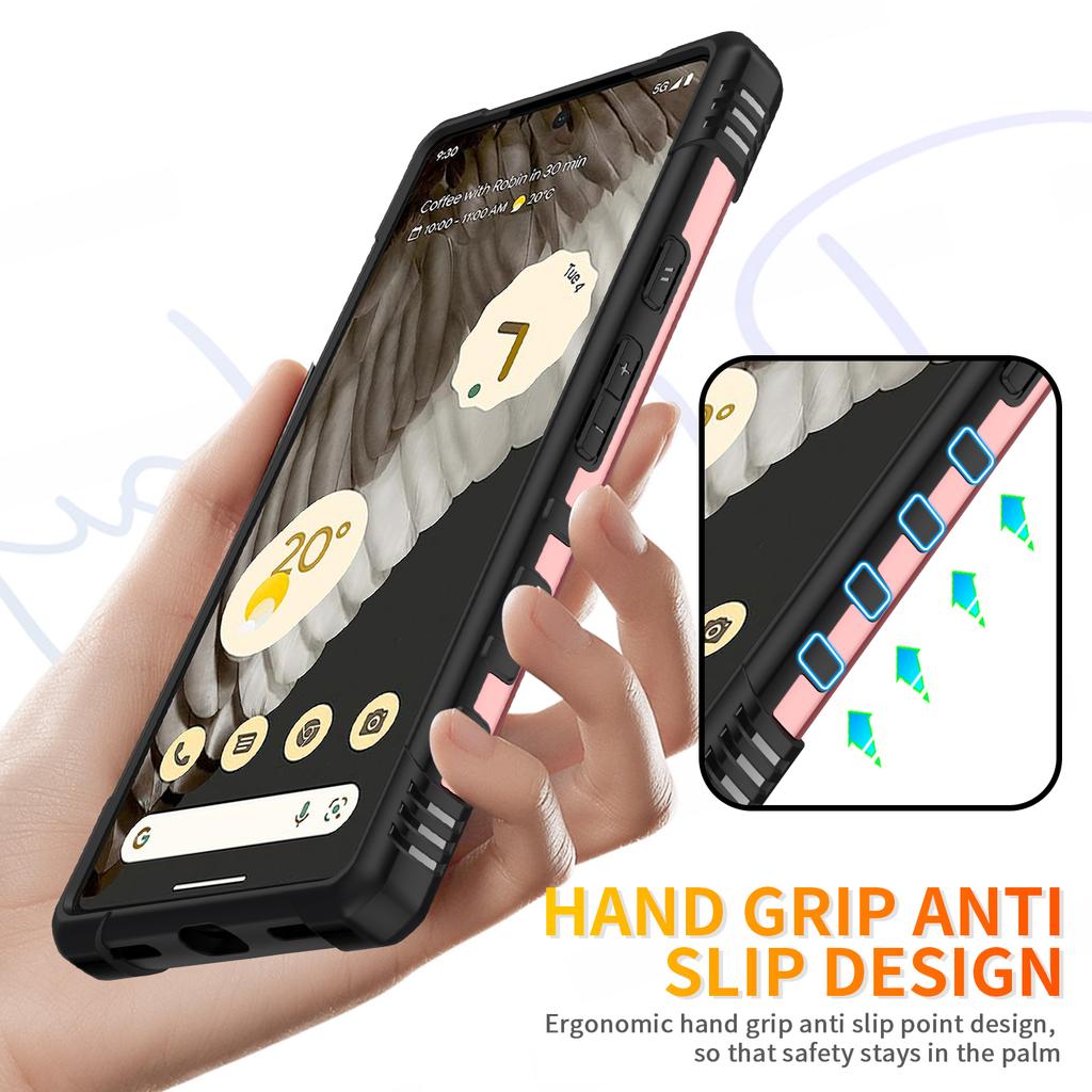For Google Pixel 7 5G TPU+PC Dual Layer Phone Case Ring Holder Kickstand Protective Cover
