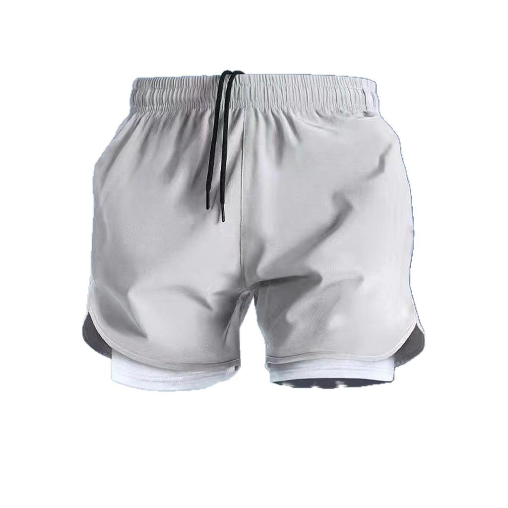 Men's Quick-Drying Three-Quarter Running Shorts with Inner Lining - American Style Fitness Pants