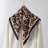 Leopard Print Cotton Silk Blend Scarf Women Autumn Vintage Head Scarves Square Scarves 65*65Cm