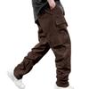 Men's Multi-Pocket Cargo Drawstring Pants, Loose Fit Casual Trousers