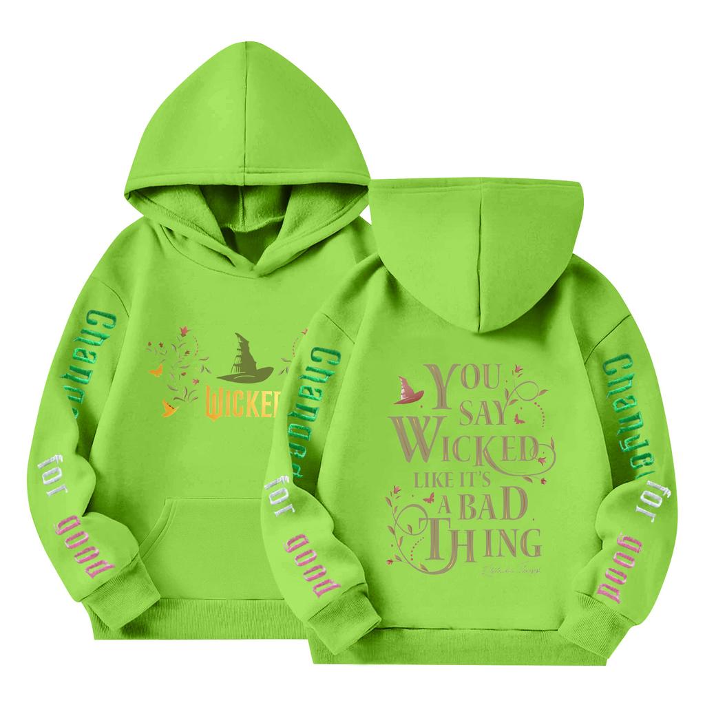 Kinder Langarm Lockerer Pullover Buchstabenaufdruck Kordelzug Kapuzen-Sweatshirt