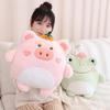 Cartoon Animal Pillow Blanket Pig Thing Smoothly Pillow Three-In-One Air Conditioner Blanket Office Dinosaur Koala Waist Cushion