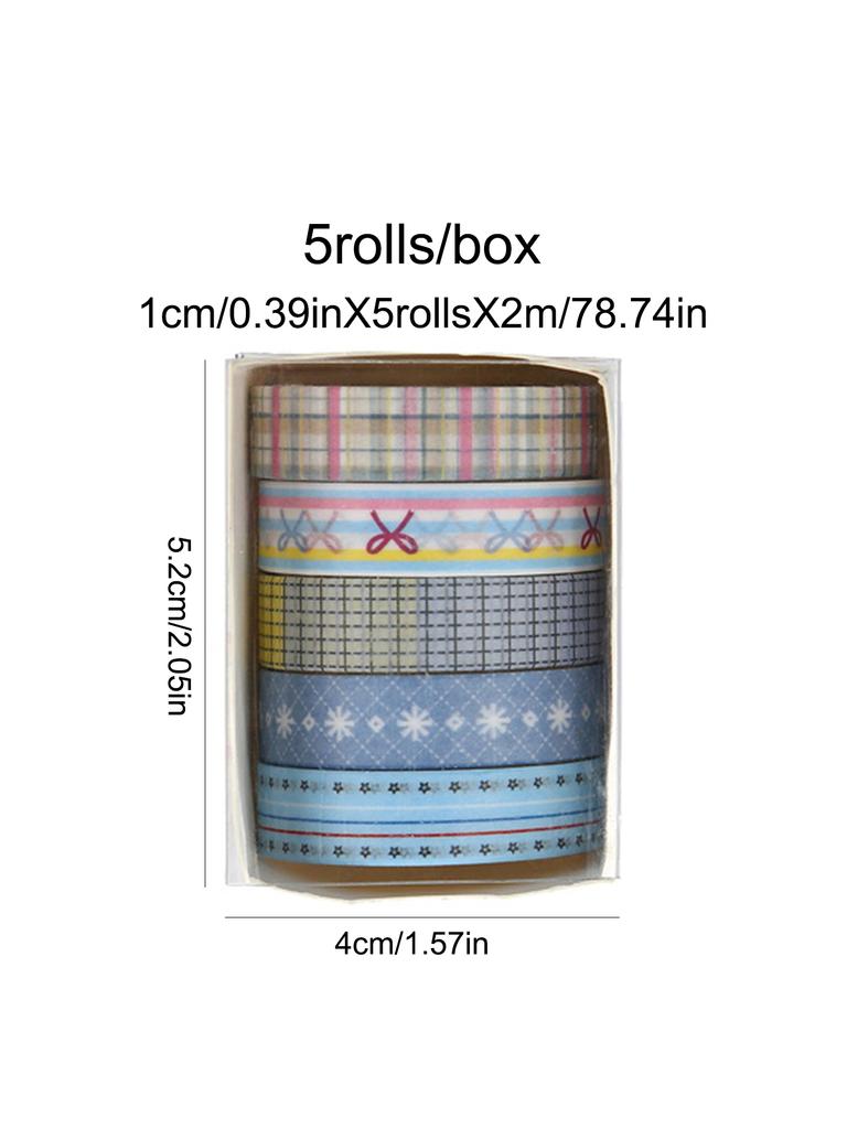 5 Rolls/Box, Of Various Styles Of Washi Tape, Masking Tape For Art Design And Diy Handicrafts, School Supplies, Birthday Gifts