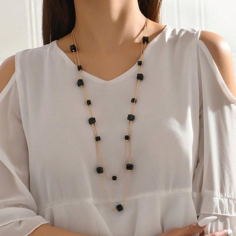 

Elegant Women s Double Layer Crystal Necklace