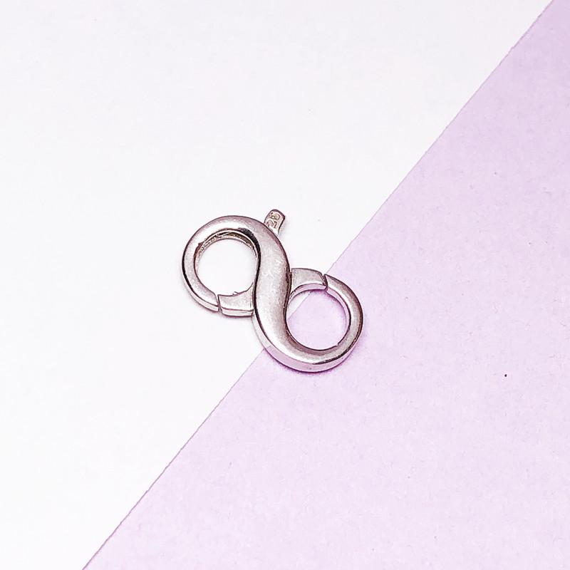 925 Sterling Silver Double Opening Figure 8 Spring Clasp for Necklaces and Bracelets