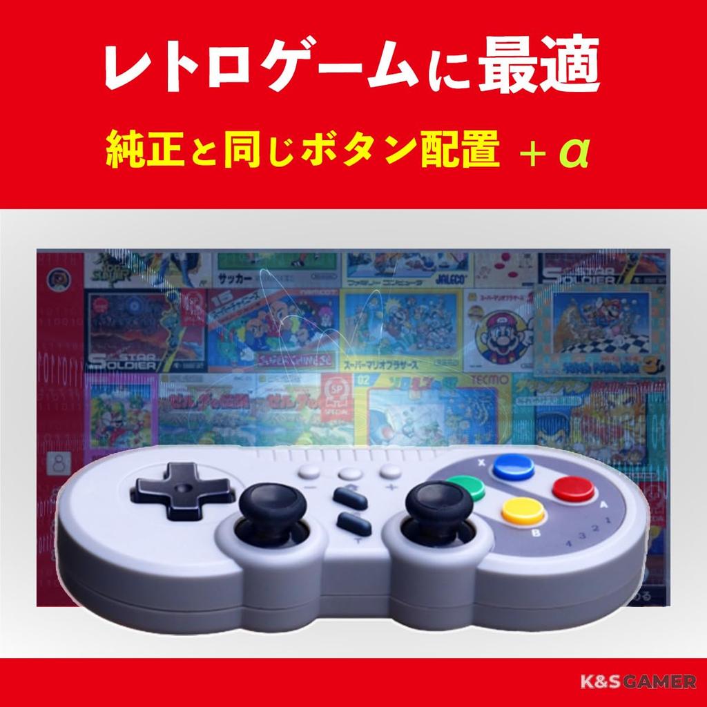 [K&SGAMER] Switch Pro Controller Super Nintendo Style Gamepad (Compatible with Switch 1 & 2, Steam, and PC)