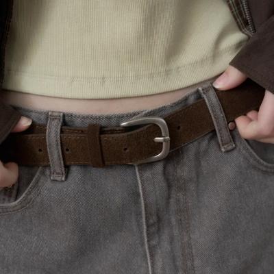 (1st) Suede Belt (Brown)
