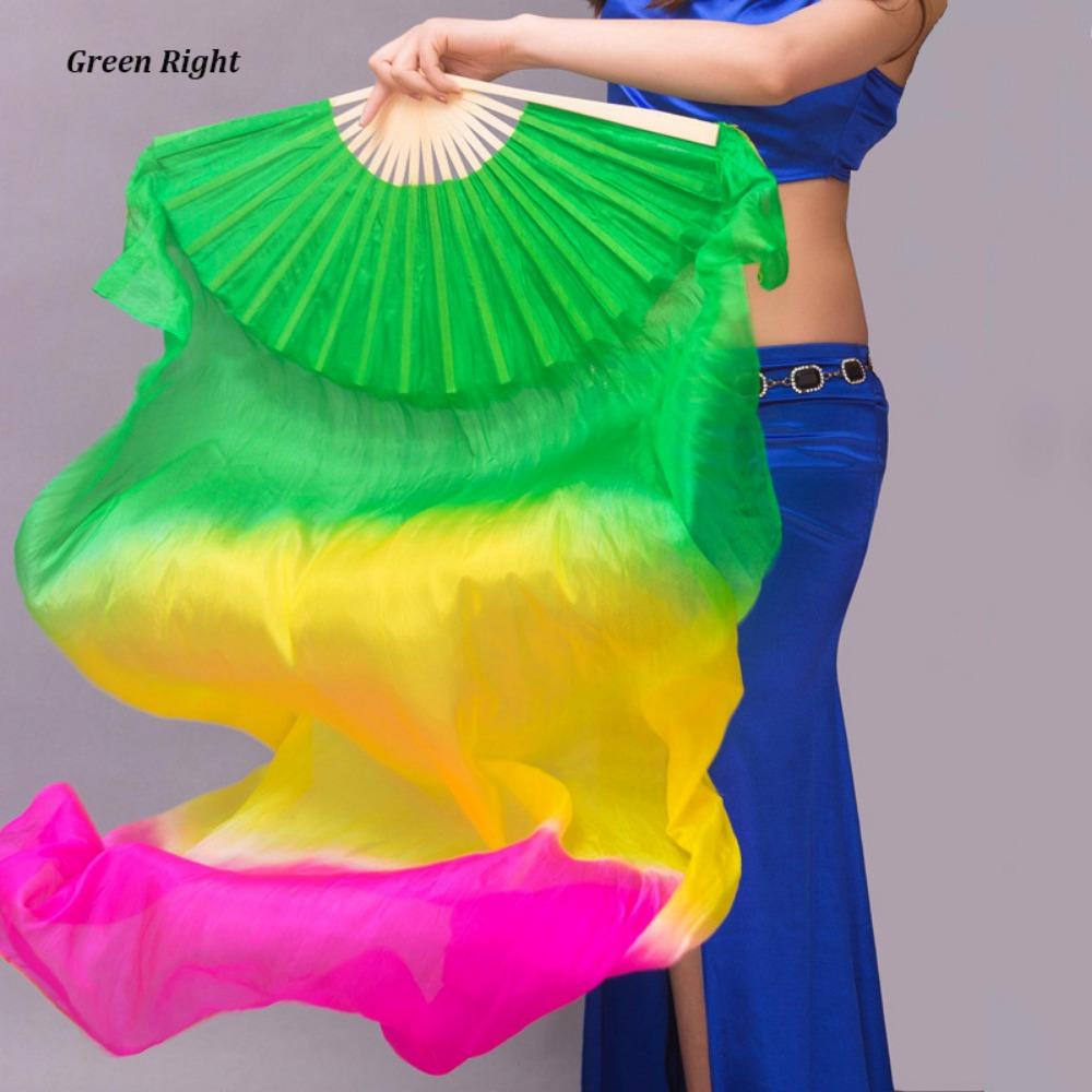 120cm Length Practice Dancer Tool Multicolors Square Dancing Belly Dancing Fan For Kid Women