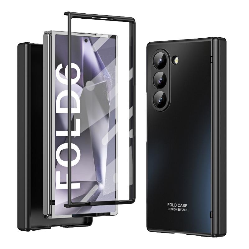 Custodia rigida galvanizzata per telefono per Samsung Galaxy Z Fold 6 5 4 3 Fold6 Fold5 Fold4 Fold3 Protezione cerniera Copertura antiurto
