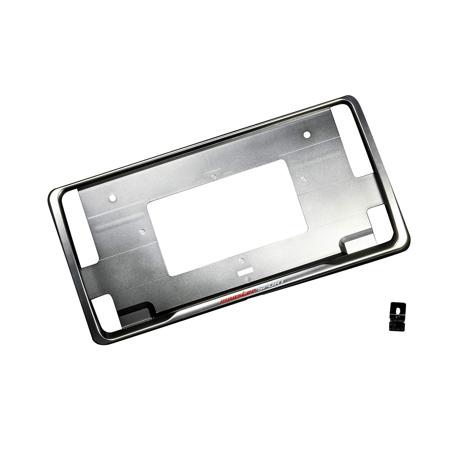 

MONSTER SPORT License Frame Compatible with New Standards License Plate Frame Cover Holder Suzuki Vehicles and Others [Titanium Silver] 794100-0000M