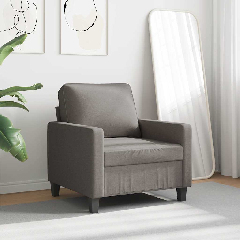 Vidaxl Armchair, Taupe, 60 Cm, Upholstered In Fabric