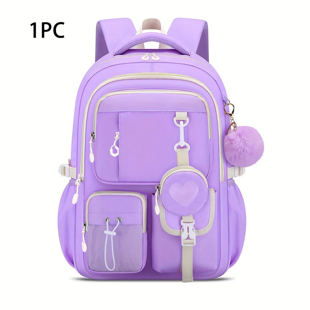 Sacs d'école pour enfants pour filles Sac à dos orthopédique Sac à dos Princesse pour enfants Cartable Sac à dos pour école primaire Sacoche pour enfants Mochila violet
