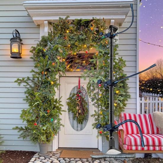 Adjustable Garland Hanger for Front Door Extendable Metal Plant Hanger with Hook No-Drilling Installation Christmas Halloween Decoration Holder