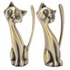 Cat Ring Holder Cat Statuette Style Zinc Alloy Sturdy Durable Retro Style Glossy Ring Organizer for Rings Jewelry