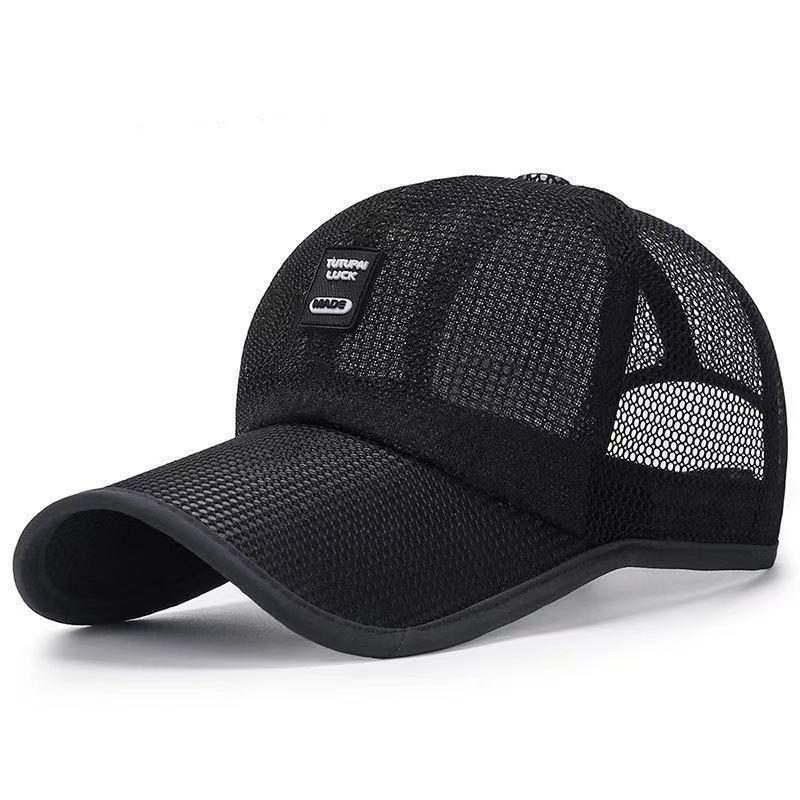 

Hat Men Summer Thin Sun Hat Outdoor Sun Protection Hiking Baseball Cap Breathable Cool Sun Hat Fishing Peaked Cap New LUCK-Black M