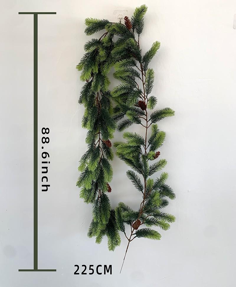 Christmas Garland Artificial Pine Needles Rattan Green Plants Hanging Ornament For Fireplace Staircase Xmas New Year Decor 2025