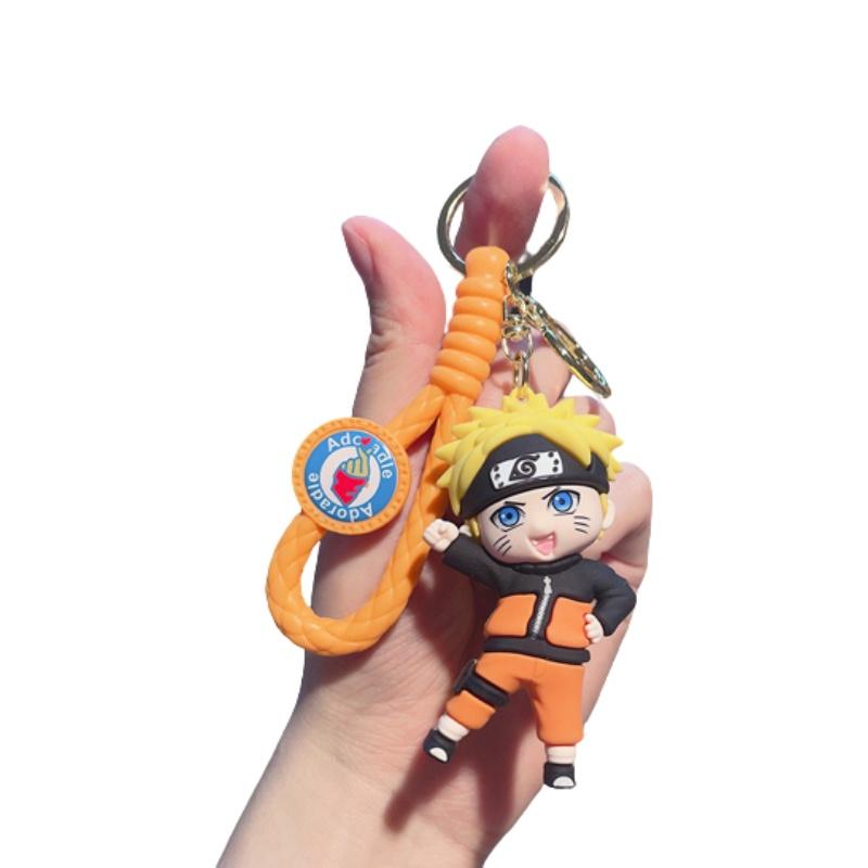 Naruto Anime Sasuke Keyring Pendant Doll Pvc Figure Toy Bag Keychain Decor Gift