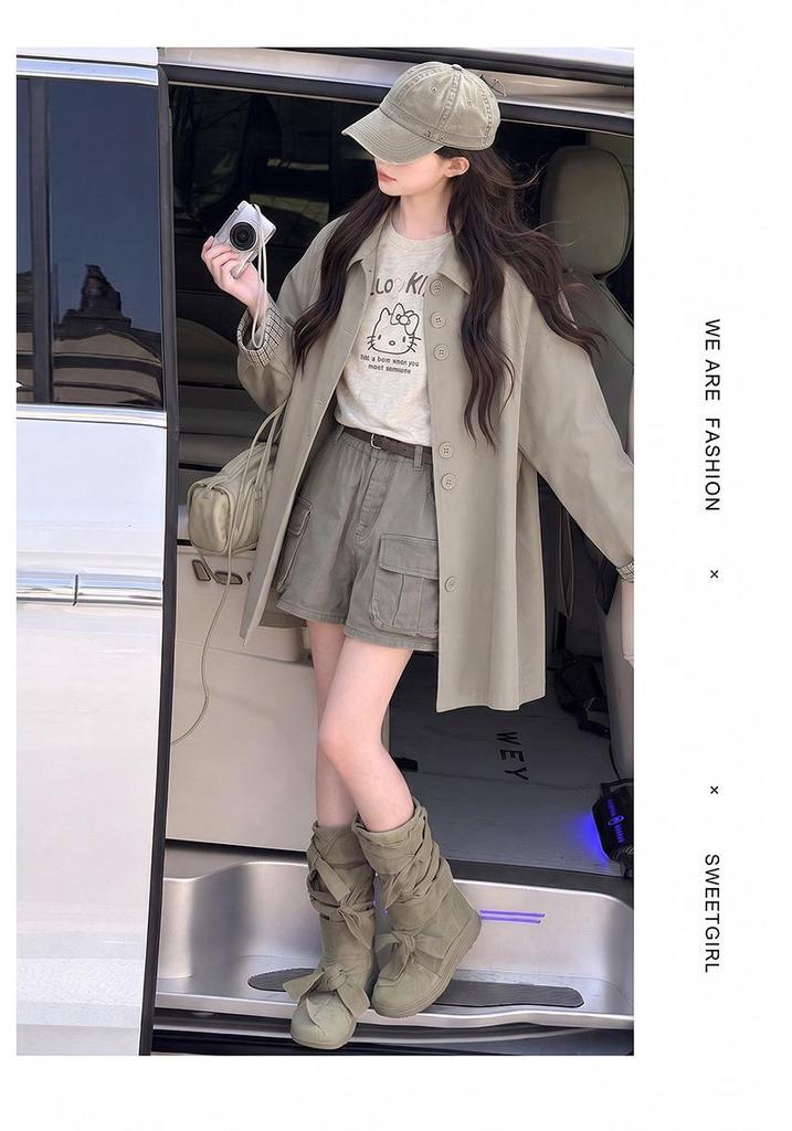 2026 Autumn Girls' Plaid Patchwork Windbreaker: British Style Mid-Length Coat for Junior High Students