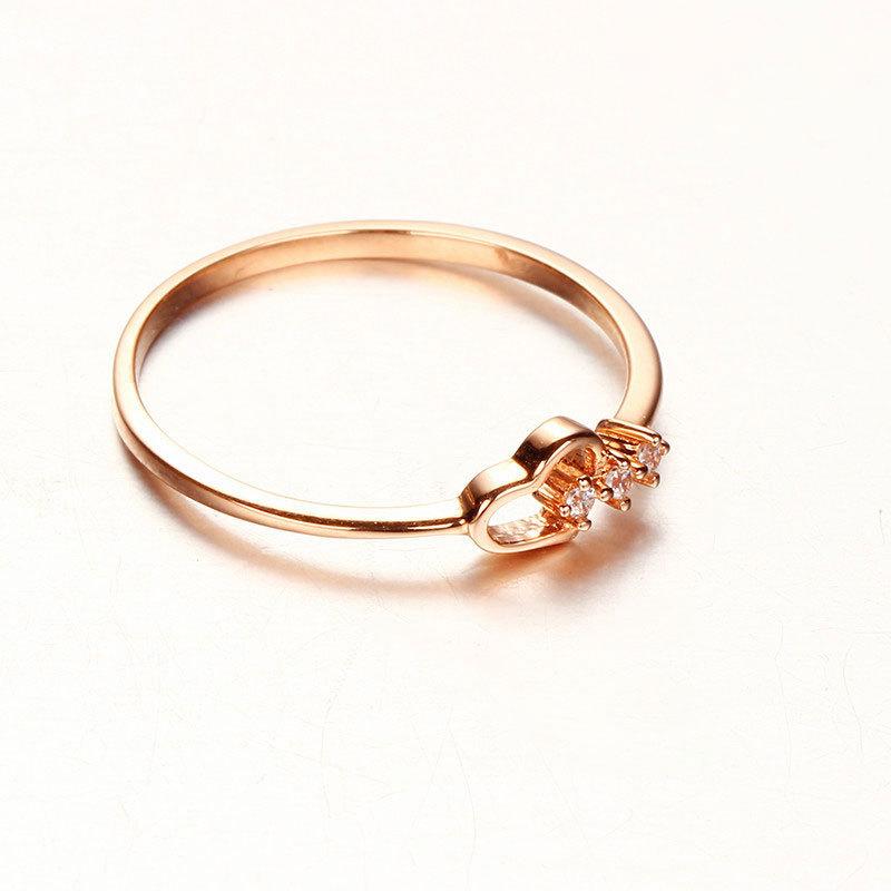 

Color Gold Russian Purple Gold Shiny Love Ring 585 Rose Gold Plated Simple Fashion Ring Live