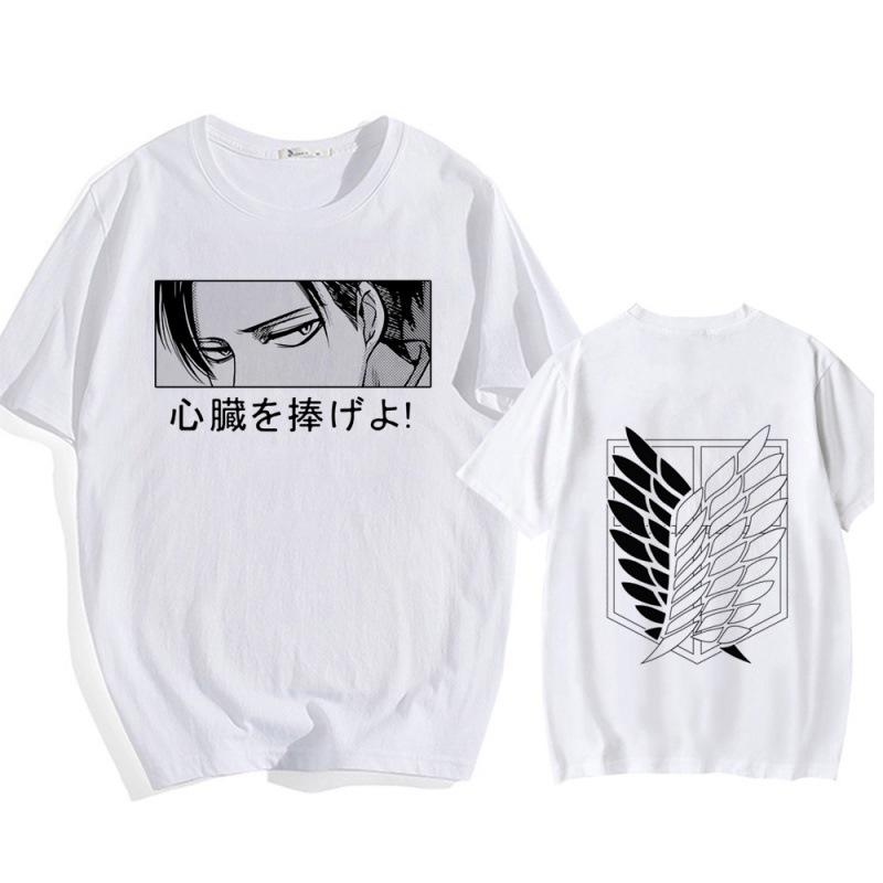 In 2025, women's T-shirts, anime Attack on Titan print short-sleeved T-shirts, men's luxury T-shirts, summer casual streetwear