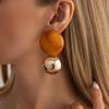 Metal Ball Splice Dangle Earrings Oversize Geometric Earrings Splice Earrings  Daily Outfit Match