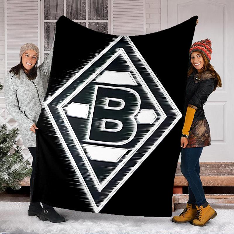 Borussia Monchengladbach logo printed throw blanket—soft,warm;versatile blanket for all seasons—perfect as &air-conditioning throw,nap blanket