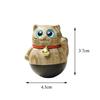 Wood Tumbler Ornaments Wooden Cat Pet Carvings Home Decoration Decompression Toys Birthday Gifts Wood Statue Cat Sculpture Decor