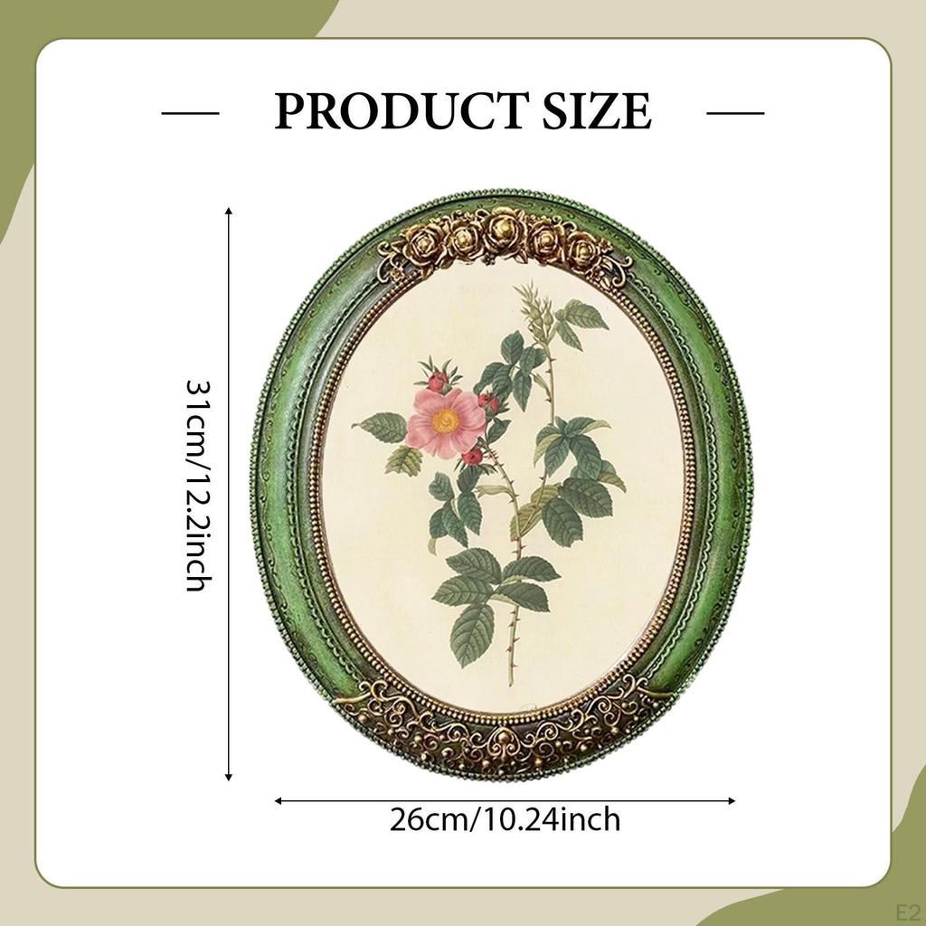 Vintage Design Picture Frame Photo Display Wall Hanging Family Oval Living Room Ornate Craft Office