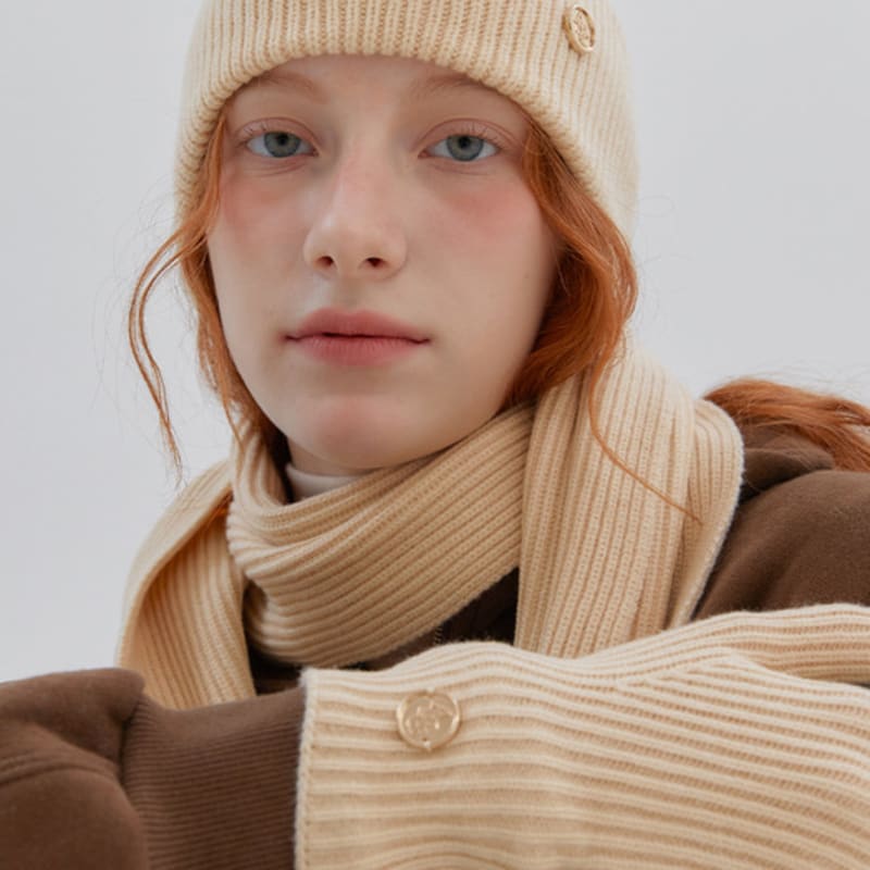 ANOETIC ANC BEANIE & MUFFLER & GLOVES set_BUTTER