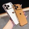 For iPhone 17 Pro Max Case TPU Phone Back Cover Electroplating Heart Pattern