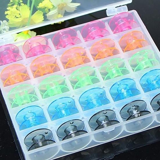 25 Stück/Box Spulen farbig, leicht aufzutragen, leere Kunststoffspulen, Nähmaschine, als Geschenk
