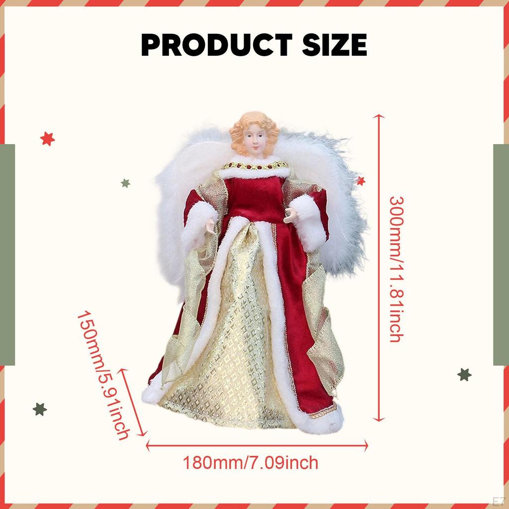 Angel Treetop Figurine Christmas Ornament Decoration for Bedroom