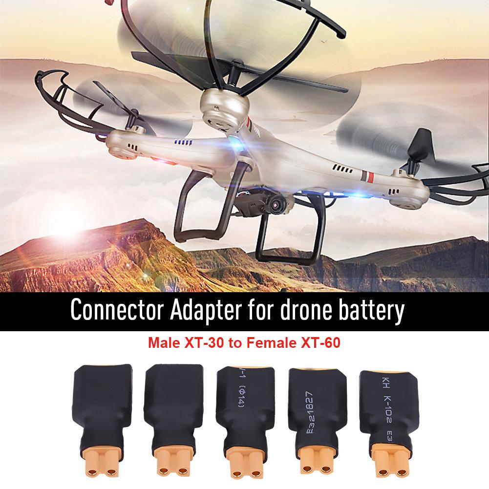 5pcsset RC Drone Connector Adapter Battery Converter Plug (XT30 Female to XT60 Male )