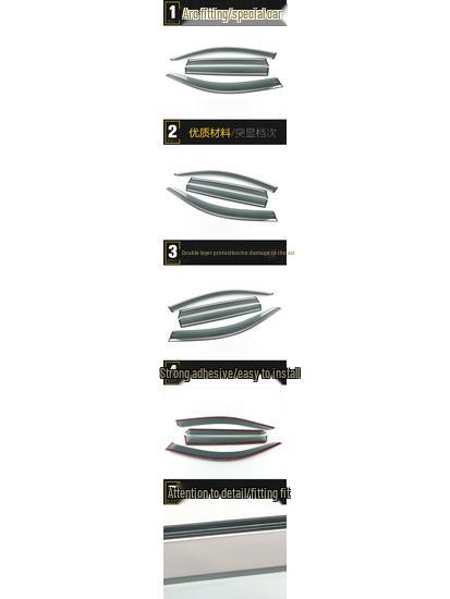 BMW X3 (2014-2020) Rain Guards with 3D Stainless Steel Trim - Decorative Rain Deflectors Car Accessories