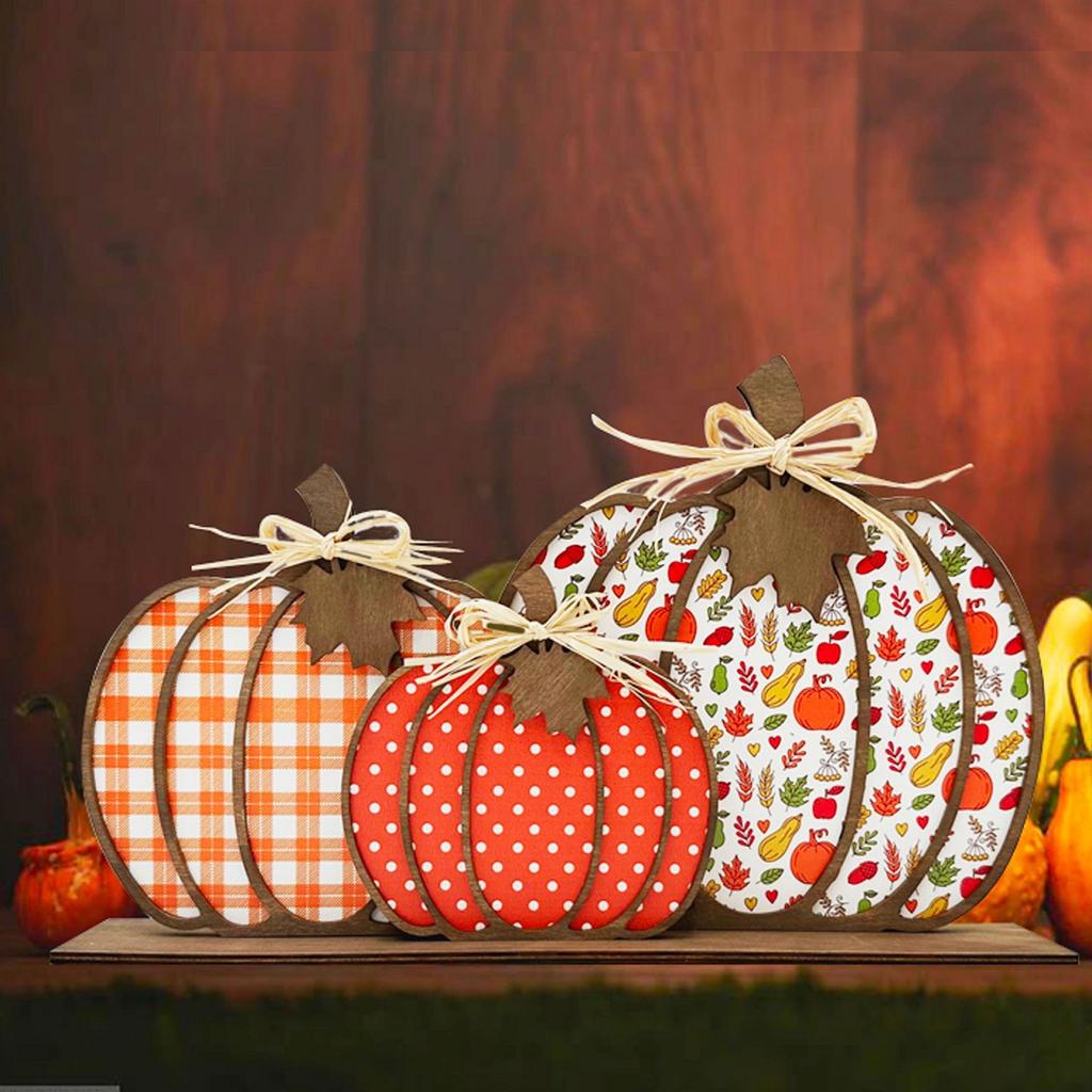 Thanksgiving Wooden Pumpkin Home Decoration Festival Party Gift Ornament