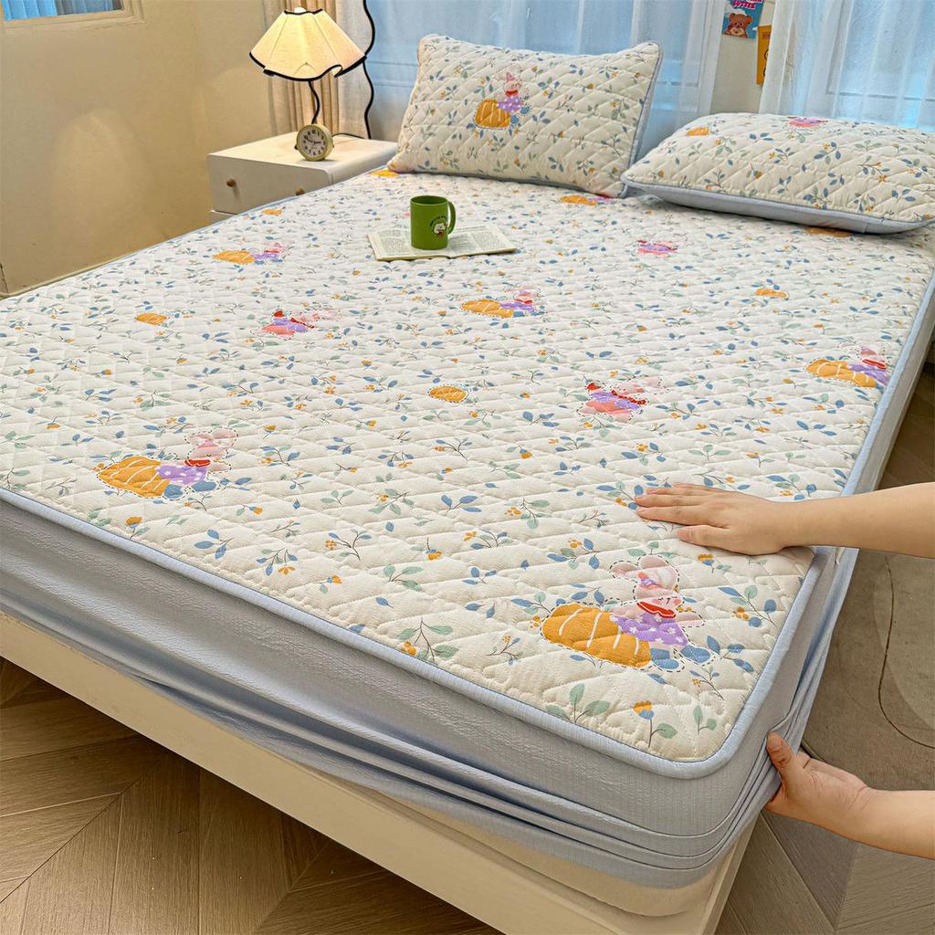 Retro Crinkle Cotton Quilted Fitted Sheet Set - 3 Piece 2025 Edition