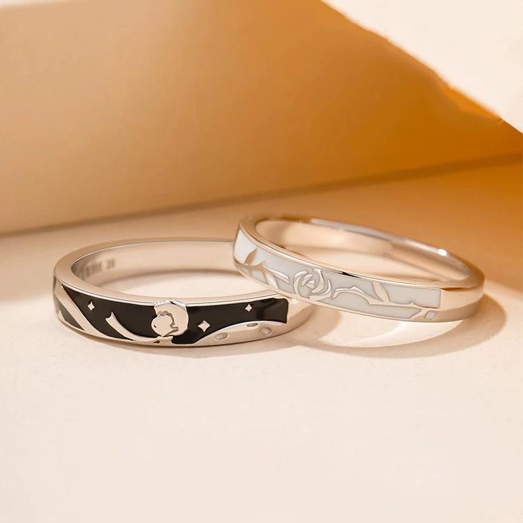 Der kleine Prinz & Rose Offene passende Ringe - Einfacher Mode-Stil für Paare