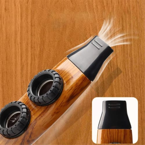ABS-Harz Zweiloch-Kazoo mit einstellbarer Tonhöhe, Tragbares Musikinstrument für Anfänger (Holzmaserung)